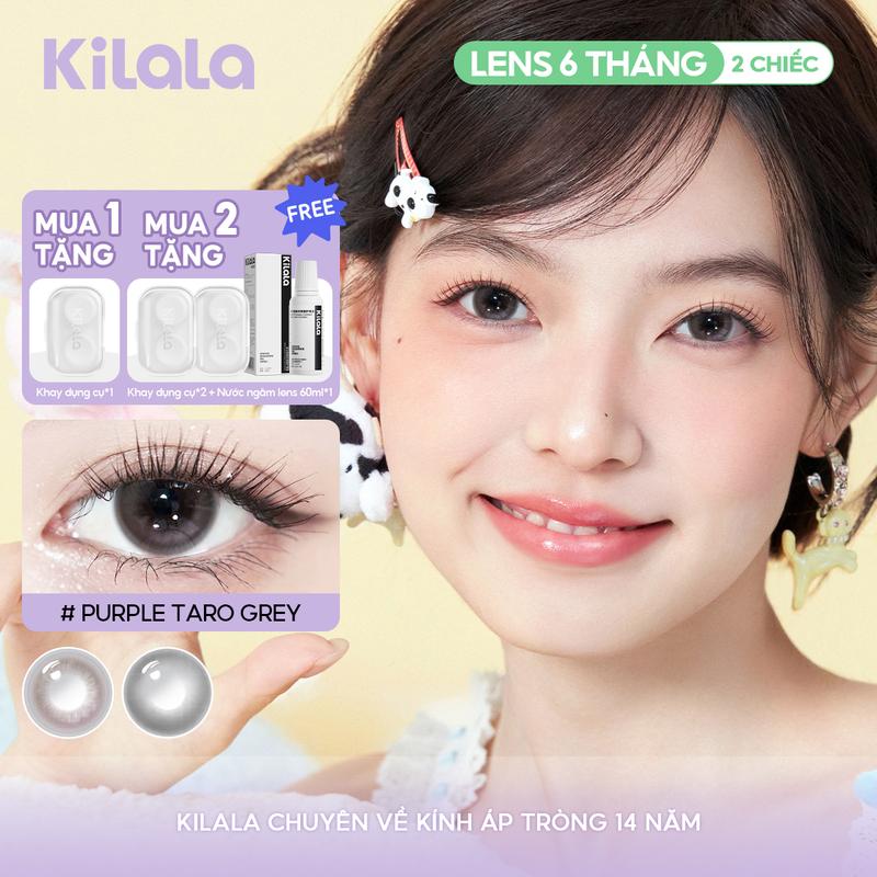 1 cặp Kính áp tròng Kilala lens 6 tháng màu Nâu DIA 14.2mm độ cận 0-7 lựa chọn tốt cho hàng ngày đôi mắt có hồn không ngại quay chụp Dòng sản phẩm Macaron  [Quà tặng miễn phí] [Mua 1 cặp tặng 1 khay đựng lens]  [KHAY LENS*1]