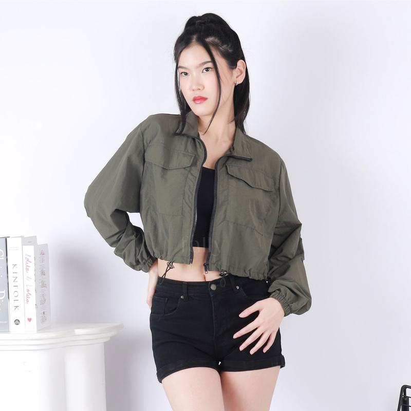 FALLY Fiona Jacket Crop Zipper Jaket Crop Parasut Wanita 3
