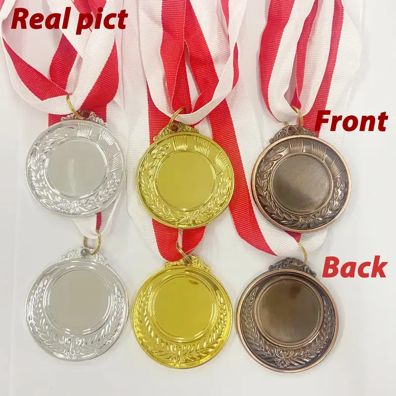 Medali Warna Emas Perak Perunggu Plus Medalion Mendali Gold Silver Bronze Penghargaan Lomba Kejuaraan Olimpiade Hadiah Wisuda Souvenir/Medali Anak-Anak 4