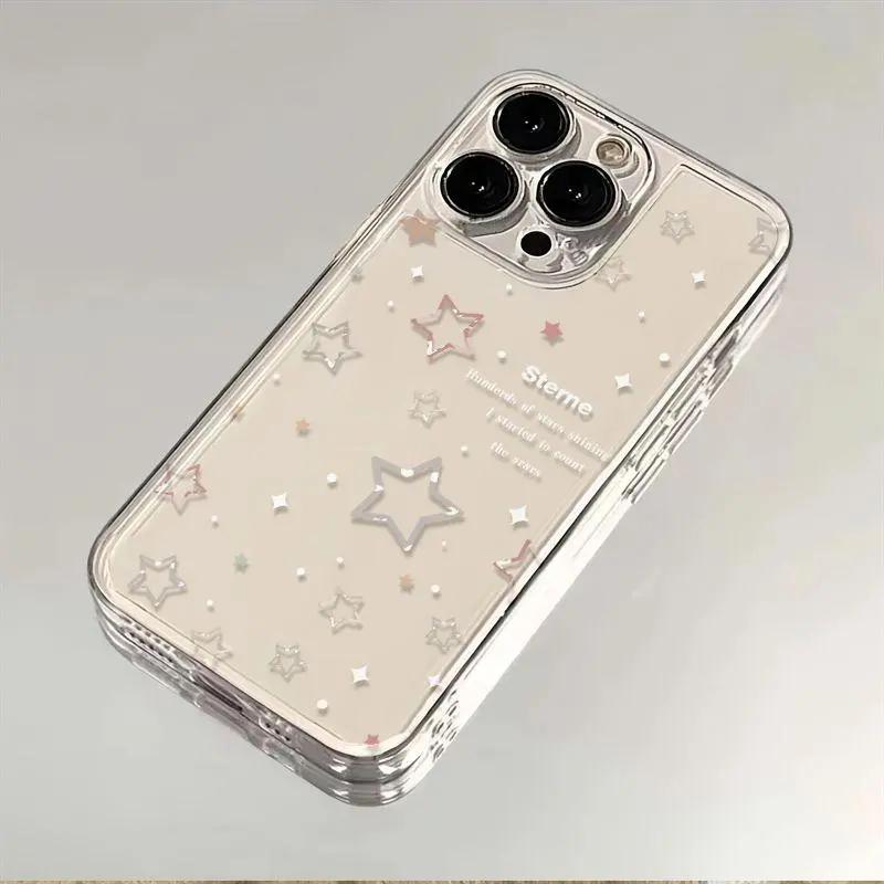 Vỏ không gian trong suốt rỗng ngôi sao màu cho iPhone 17 / 16/15/13 vỏ điện…