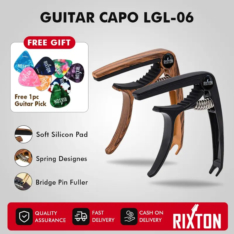 Rixton Guitar Capo Lgl 06 Clamp Aluminum Alloy Metal Wood Grain Quick Change Acoustic Capo 0