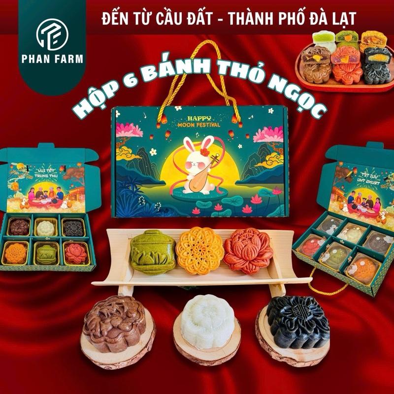 Hộp 6 Bánh Trung Thu Thỏ Ngọc Phan Farm 75G/B - Ít Ngọt MoonCake