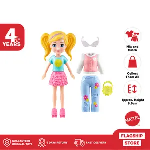 Polly Pocket Small Doll with Braids Hair - Mainan Boneka Anak Perempuan