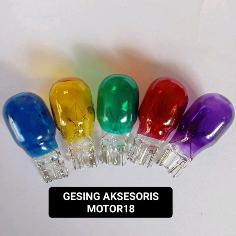 1PCS BOLAM LAMPU SEIN 12V10W WARNA MERAH HIJAU UNGU KUNING BIRU UNIVERSAL UNTUK SEMUA KENDARAAN BERMOTOR.  Motorcycle