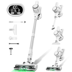 コードレス掃除機、46000 pa超強力吸引力、3つのクリーニングモード、1 Lダストカップ、絡み防止ブラシ、壁掛け収納、ハードフロア/カーペット/ペットの毛/車用の8-in-1軽量掃除機