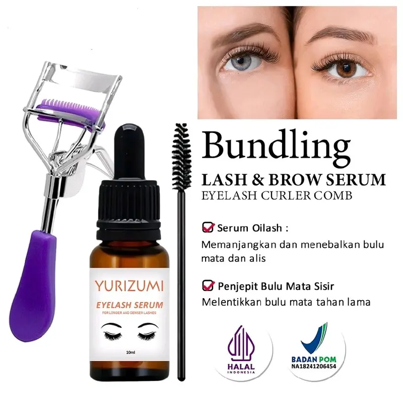 BUNDLING - Lash & Brow Serum Penumbuh Alis Mata Dengan Penjepit Bulu Mata Sisir Eyelash Maskara Melentikkan Tahan Lama Penebal 8