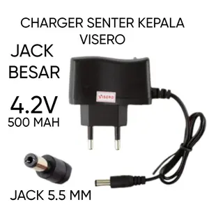 Charger Senter Kepala / Headlamp Visero ( Jack Besar )