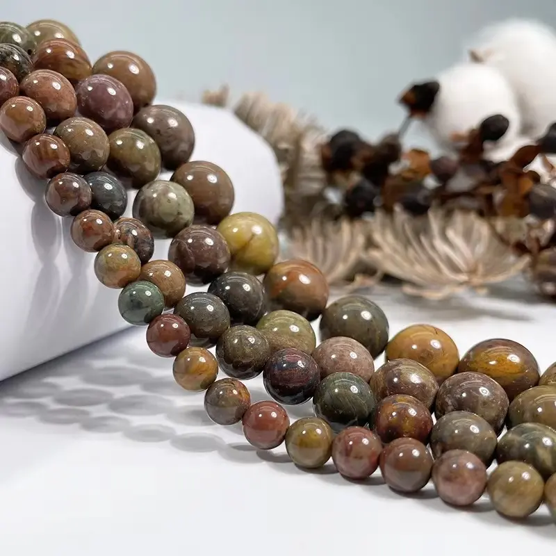 Đá Quý Jasper, Tự Nhiên, Vẻ Đẹp Giàu Có, Tròn Mịn, Hạt Rời Để Thiết Kế Làm Đồ Trang Sức, Đồ Thủ Công Thủ Công Tự Làm, Thích Hợp Cho Vòng Tay, Vòng Cổ, Hoa Tai, Chất Lượng AAA, Dài 15,5 Inch, Đá Bán Quý, Hạt Đệm