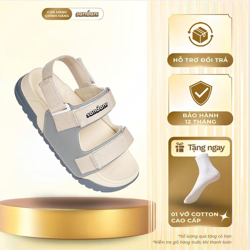 Dép Sandal Nữ Phylon SANDANI S1 Đế Cao 4-5cm Quai Ngang Màu Xám Sữa – SANDANI