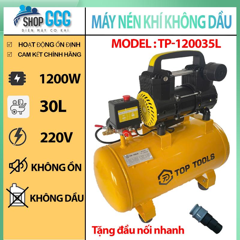 {Tặng đầu nối nhanh} Máy nén khí không dầu TP-120035L bơm hơi, xì khô, phun sơn, bắn đinh. Bảo hành 6 tháng chính hãng.Tặng chân đế, đầu lọc gió