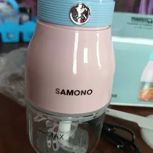 【SUPER CREATOR】SAMONO Mini Food Chopper 300ml – Penggiling Daging & MPASI Bayi, 6 Mata Pisau Stainless 【SW-C190】