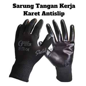 3 Pasang Sarung Tangan Kerja Karet Telapak Antislip Sarung Tangan Berkebun Pria Wanita Dewasa