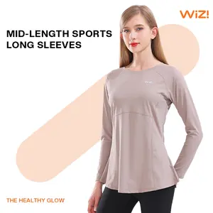 WiZi Atasan Olahraga Wanita Baju Jogging Baju Badminton Santai Menonjolkan Kesempurnaan Tubuh（LP02）