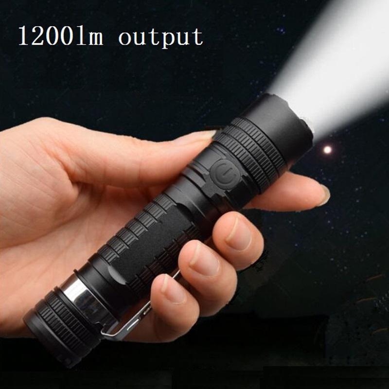 Product Introduction of S11 Zoomable USB C Rechargeable 18650 2200mah LED Flashlight XPL 1200lm with Power Indicator and Magnet Tail 9
