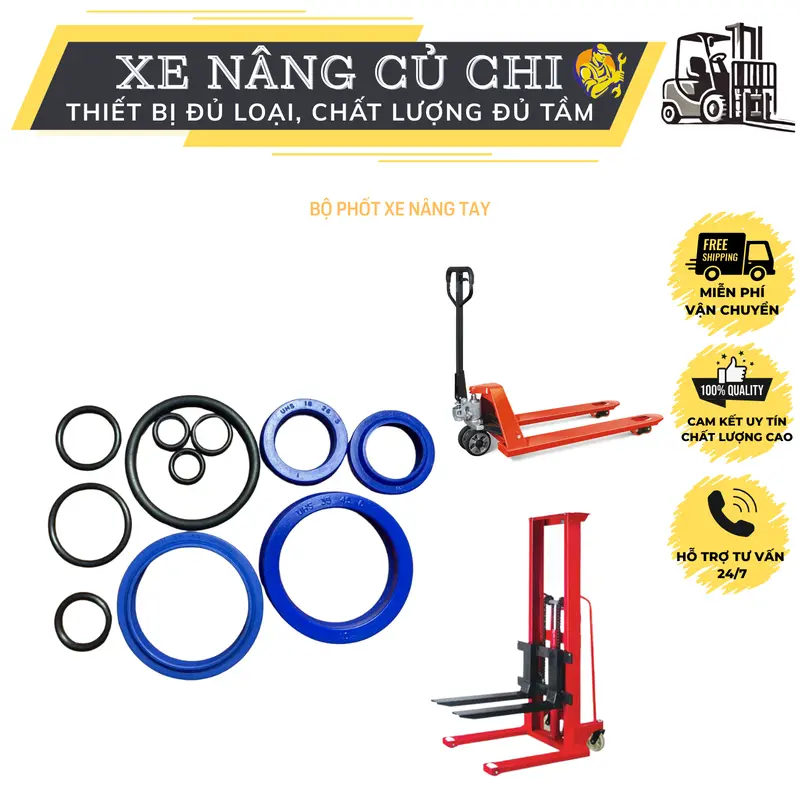 Phốt xe nâng tay thấp 2500kg, 3000kg, phốt xe nâng tay cao ngăn bụi, dầu, phốt xe nâng tay thấp và xe nâng tay cao, phốt nhớt xe nâng tay thấp chống mài mòn, phốt xe nâng tay chính hãng 0