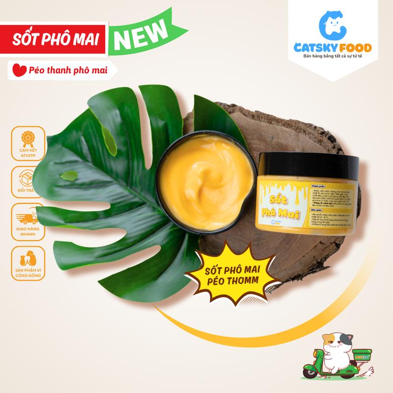  XỐT PHÔ MAI Catsky - Xốt Phô Mai Loại Ngon - Chất Sốt Đặc Sánh Thơm Nức Mùi Phô Mai Mặn Ngọt Beo Nhẹ Không Ngấy Không tanh không gắt 