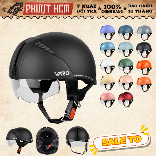 Mũ Bảo Hiểm Nửa Đầu Varo Kính Âm An Toàn Gọn Nhẹ - chính hãng - Bảo Hành 12 Tháng