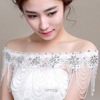 Gambar BRIDAL BOLERO CRYSTAL MUTIARA WEDDING PESTA WANITA BPT009 - Putih Silver dari Lenka Wedding Shop Kota Surabaya 4 Tokopedia