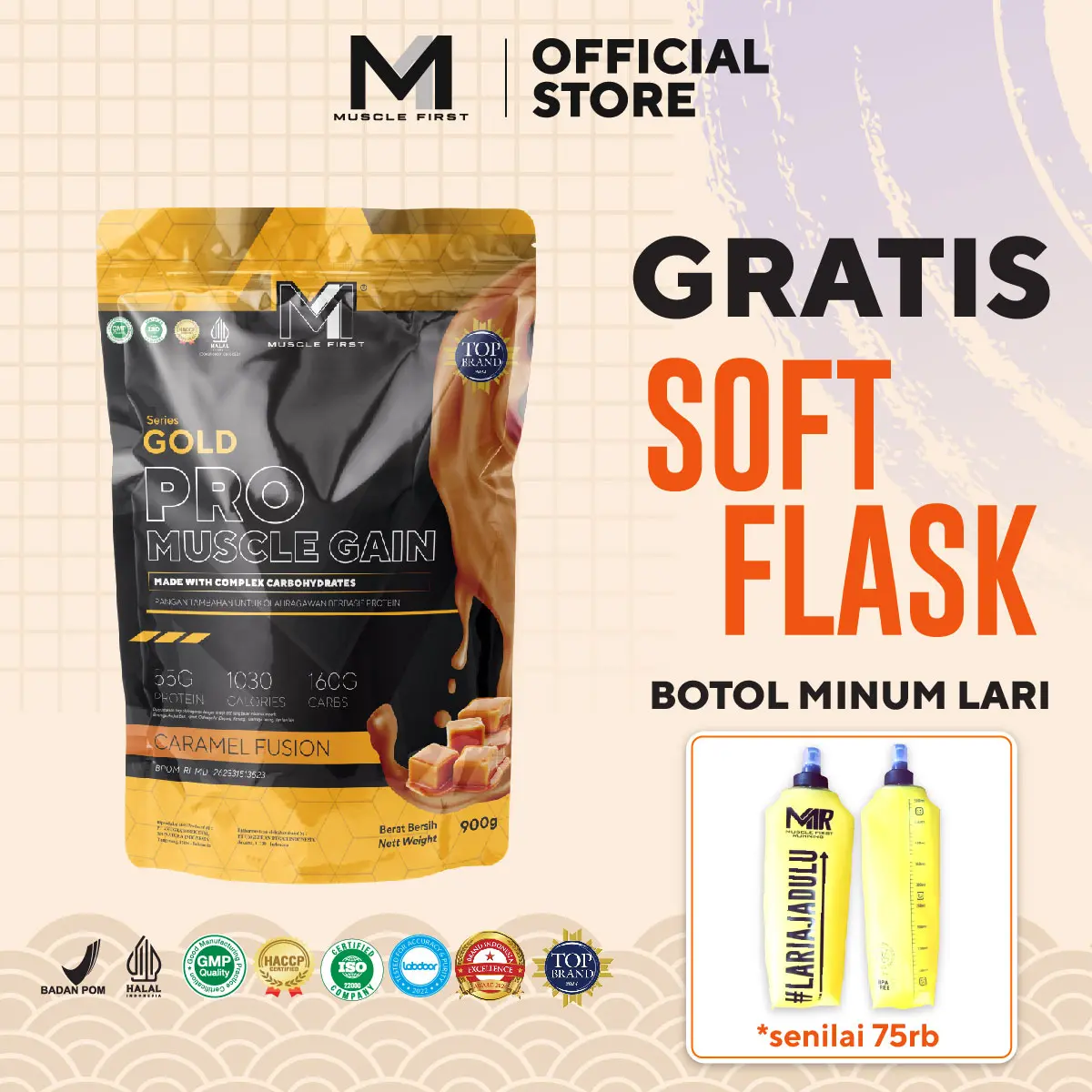 MUSCLE FIRST Pro Muscle Gain 2lbs/900gr - Suplemen Fitness