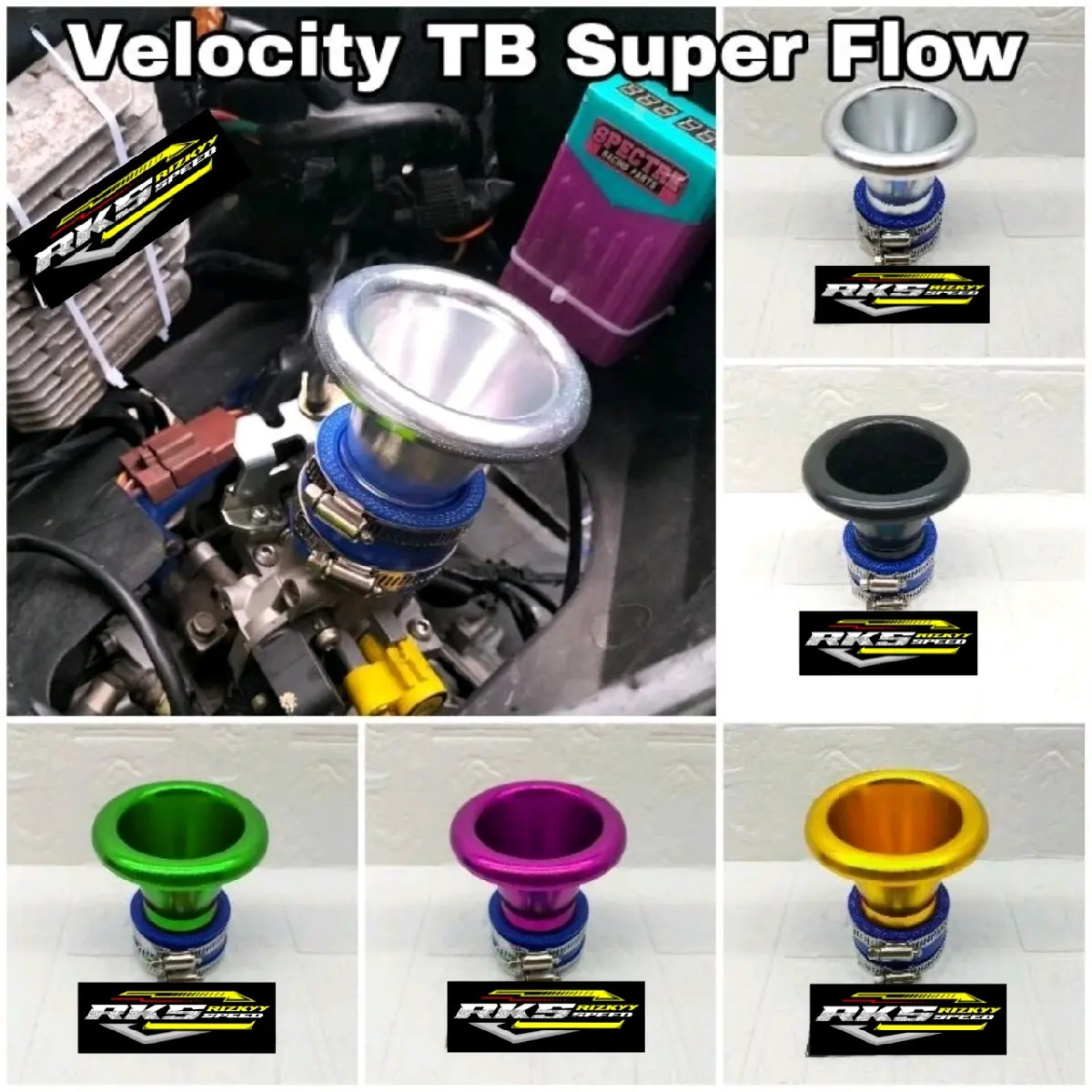Velocity Throttle Body Downdraft Super Flow TB 22 24 26 28 30 32 34 36 Universal Nmax Aerox PCX Vario Beat Motorcycle