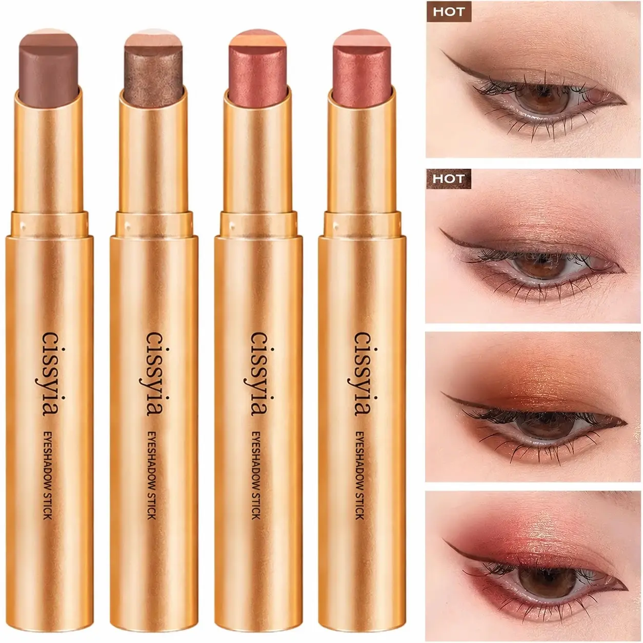【COD】Cissyia Tutup Mata 3 Warna Gradient untuk Pemula! Stik eyeshadow ini tahan air dan keringat, dengan tekstur matte dan shimmer, mudah diaplikasikan, tahan lama, dan dapat membantu Anda dengan mudah menciptakan mata yang memesona!