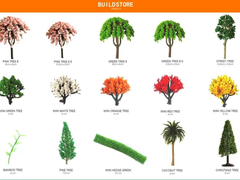 50pcs Miniature Trees For Model Train Railroad Wargame Scenery – Plastic Landscape Scale Trees