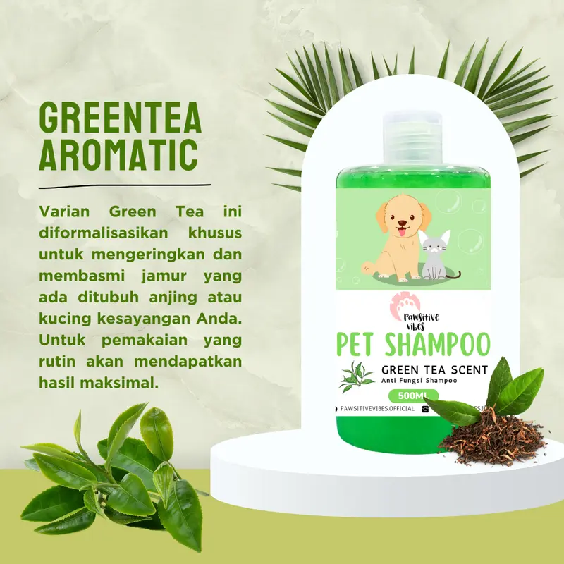 Pawsitive Vibes Shampoo Kucing Anjing 500ml Untuk Jamur, Kutu, Bulu Rontok - Shampoo untuk Kulit Sensitif Tanpa Membuat Iritasi dan Alergi 3