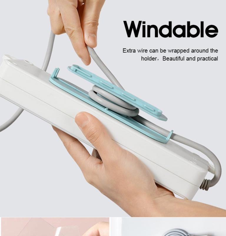 Product Introduction of Self Adhesive Power Strip Holder Fixator Socket Mount Extension Socket Fixer Cable Management Wire Organizer Wall Mount Cable Plug Socket 4