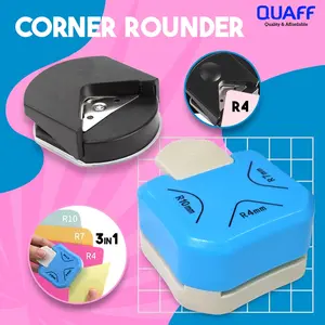 3 IN 1 Corner Puncher Pemotong Sudut Corner Puncher Rounder Pemotong Ujung Kertas Plastik pembolong kertas 3-in-1 Round Corner Trimmer Puncher R4mm / R7mm / R10mm