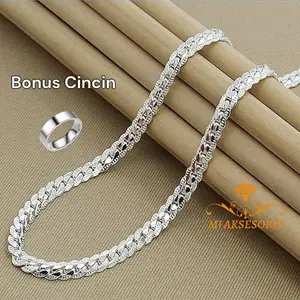 Kalung Sisik Naga Titanium Silver Stainless Anti Karat