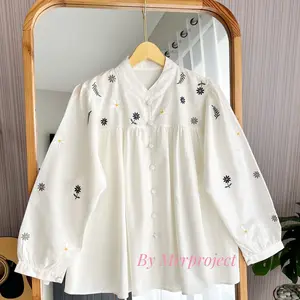 Sabine Shirt - Kemeja Wanita Bordir Cantik - Linen Premium - Lengan Panjang