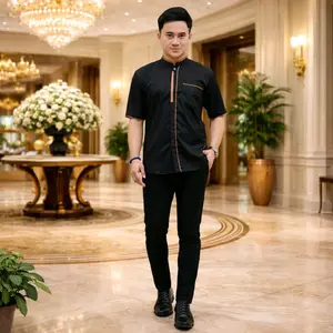 Baju koko lengan pendek pria dewasa muslim katun toyobo premium nyaman dipakai adem halus motif polos TOYOBO PREMIUM
