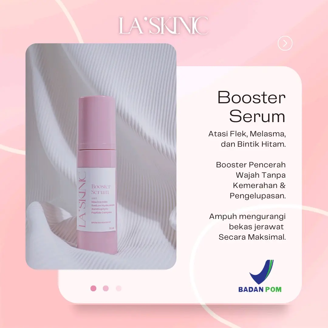 LA'SKINIC Booster Serum Untuk Solusi Flek Membandel Bintik Hitam Bekas Jerawat Melasma Booster Mencerahkan Instan Glow