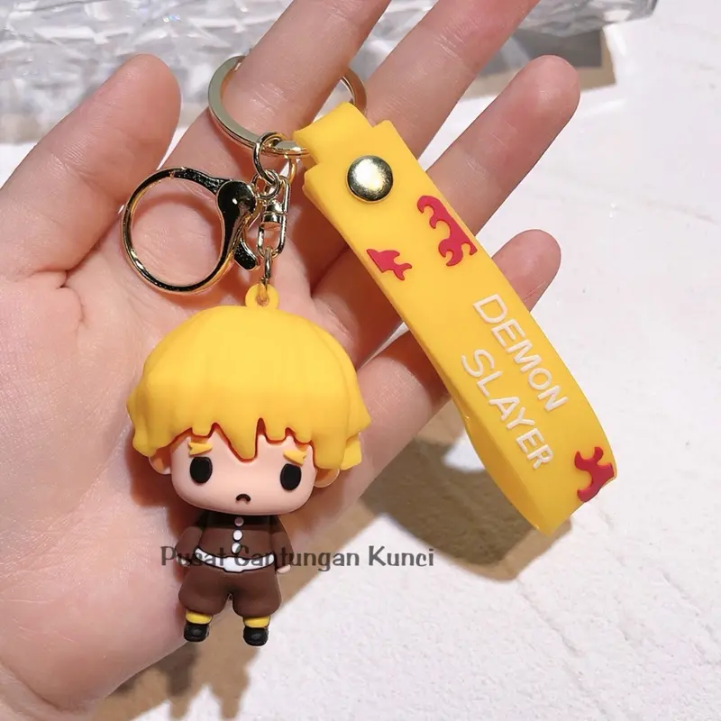Gantungan Kunci Karakter Lucu Gemoy Demon Slayer Kartun Anime Tas HP Tali Kunci Hadiah Souvenir keychain y2k backpack 8