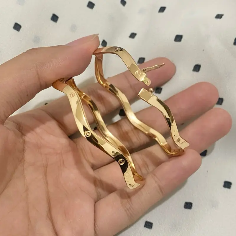 Gelang Swasa Gelombang Motif Ringan Bulat Awet Tahan Karat