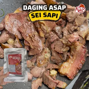 Sei Sapi TANEV FOOD - Daging Asap Smoked Beef Lauk Makanan Instan Sehat Tanpa Pengawet Tahan Lama + Sambal