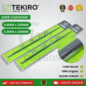 TEKIRO Kikir Bulat Chainsaw Senso Gergaji Asahan Rantai Files 4,8 x 200mm / 5,5mm x 200mm 20cm Original Murah baja
