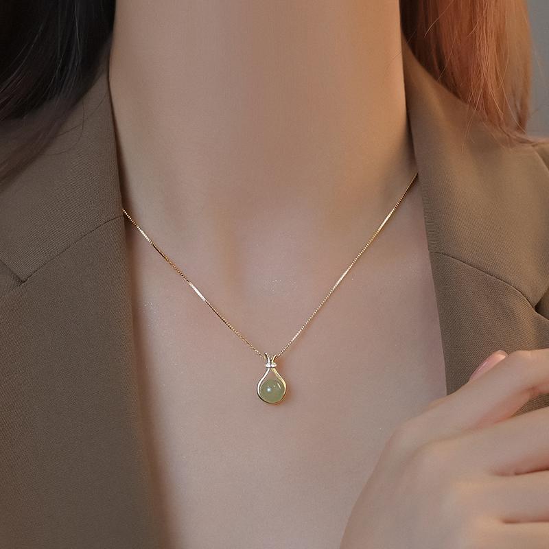 [COD]Kalung Titanium Liontin Bulat Mata Fashion Accesories Wanita Anti Karat Dan Tidak Luntur Hadiah 4
