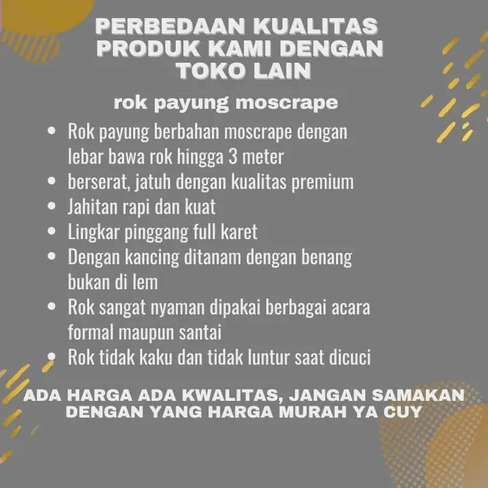 ROK PAYUNG PANJANG JUMBO WANITA REMAJA DEWASA POLOS HITAM ABU NAVY ARMY MILO LAVENDER bahan moscrape grade A hijau kancing Karet Melar Standar High Bawahan Nyaman Variasi 1