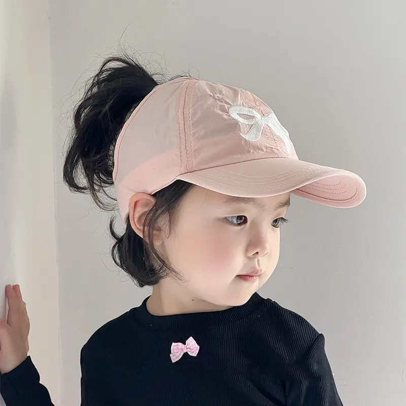 Mũ Mùa Hè Cho Trẻ Em, Mỏng Và Nhanh Khô, Mũ Mỏ Vịt, Nửa Đầu Rỗng Có Thể Buộc Đuôi Ngựa, Mũ Bóng Chày Che Nắng, Thích Hợp Cho Bé Gái Từ 2-8Y 3