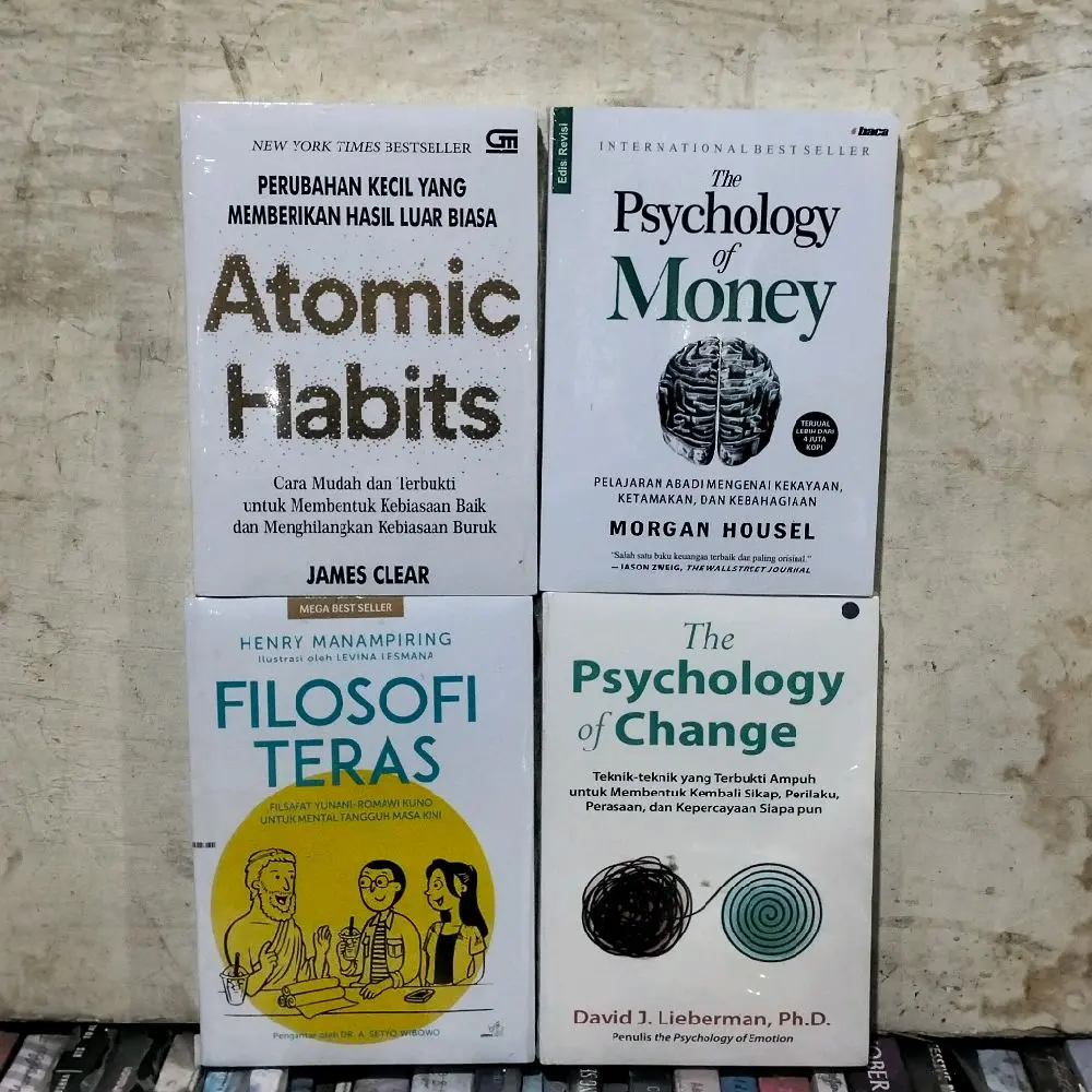 PAKET 4 BUKU MOTIVASI / FILOSOFI TERAS / ATOMIC HABITS / THE PSYCHOLOGY OF / THE PSYCHOLOGY OF CHANGE