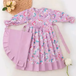 Set Gamis Anak/gamis rempel anak 2-6the FREE hijab