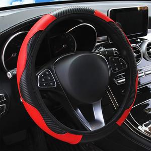車用ステアリングホイールカバー、ノンスリップPUレザー製、男女兼用ユニバーサルデザイン