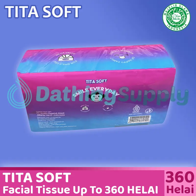 ( 10 PCS ) Tissue Tita Soft Facial Up To 360 Helai 2 ply / Tisu Wajah Halus Lembut Pembersih Muka 4