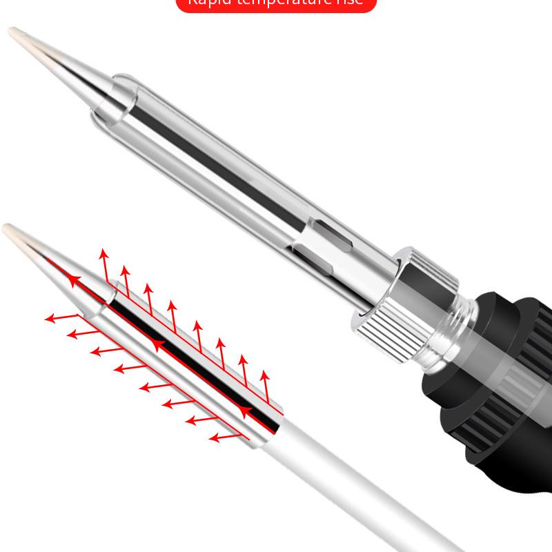 Bàn hàn Điện Có Thể Điều Chỉnh Nhiệt Độ, Hàng Mới Về, 220V Và 110V, 60W, Trạm hàn và hàn, Đầu bút chì nhiệt, Dụng cụ sửa chữa, Màu sắc: EU 220V 6