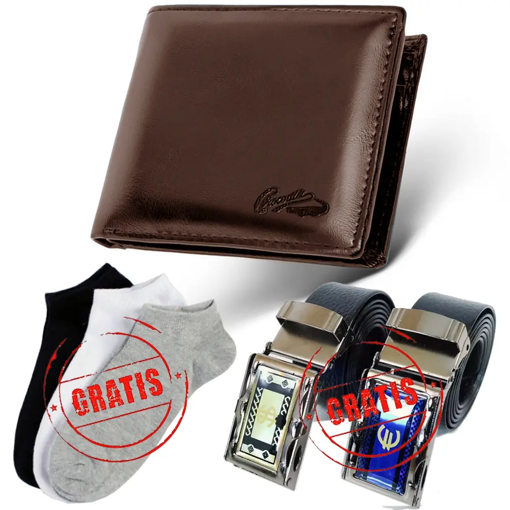 [FREE GIFTS] DOMPET PRIA KULIT SINTETIS FREE GESPER + KAOS KAKI M104 DOMPET PENDEK DOMPET POLOS DOMPET MURAH