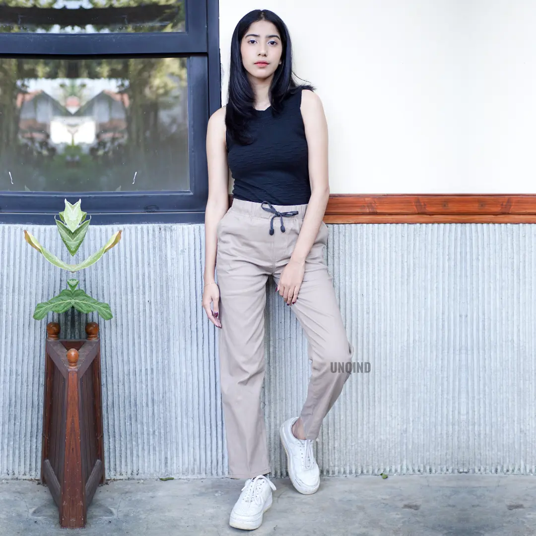 Celana Chinos  Wanita Bahan Katun Twill Strecth Premium - Celana Kantor Formal / Casual