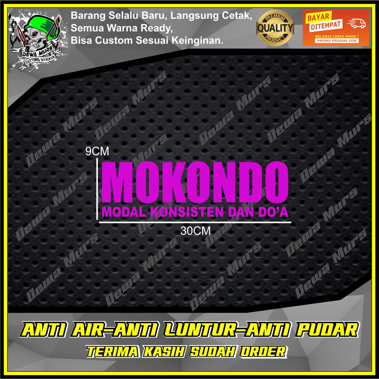 Cutting Sticker MOKONDO ( MODAL KONSISTEN DAN DO'A ) V2  Sticker Cocok Buat Motor Dan Mobil
