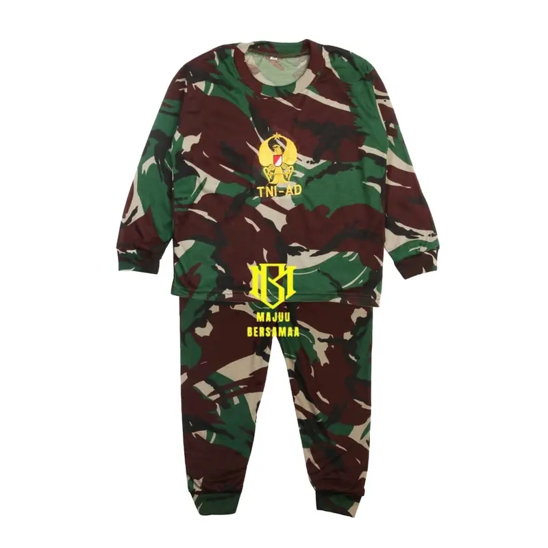 GROSIR SETELAN KAOS BAJU TRAINING PIYAMA ANAK LORENG TENTARA ANAK 1