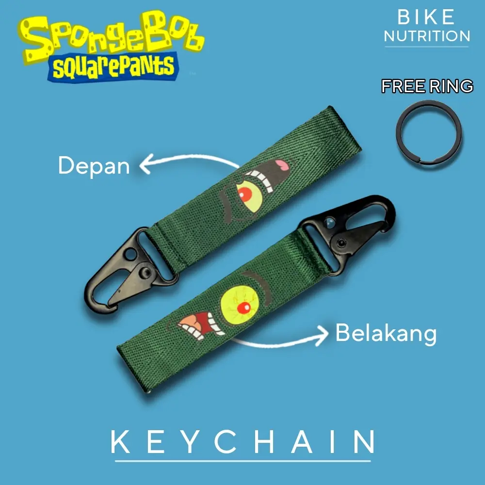 GANTUNGAN KUNCI SPONGEBOB KEYCHAIN PATRICK KEY CHAIN TUAN KRAB KEYCHAIN SPONGEBOB SQUAREPANTS BAHAN WEBBING NYLON TEBAL BIKIN KECE DAN STYLISH KEYCHAIN BIKINI BOTTOM